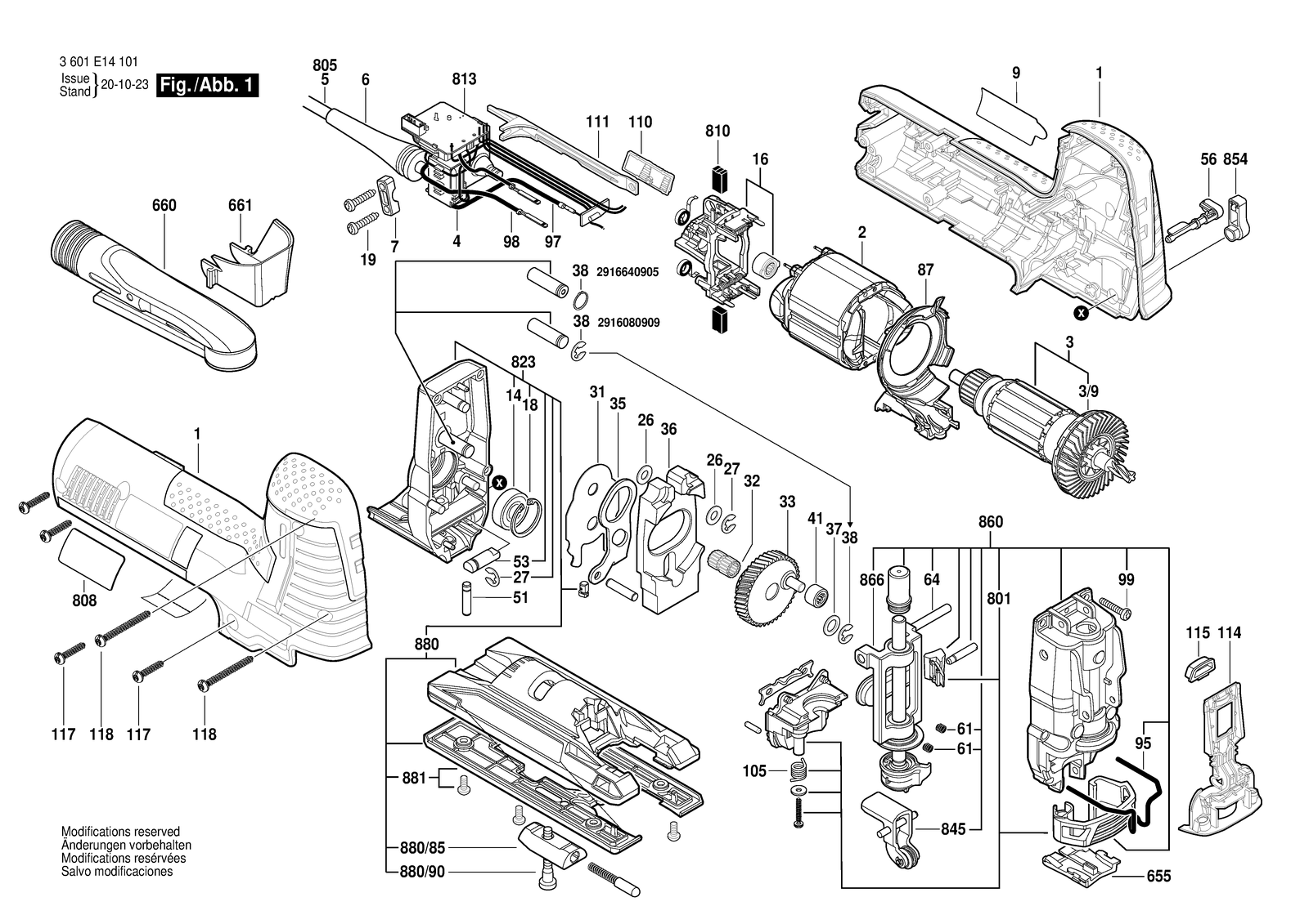 Bosch GST 1400 CE parts diagram, sheet 1