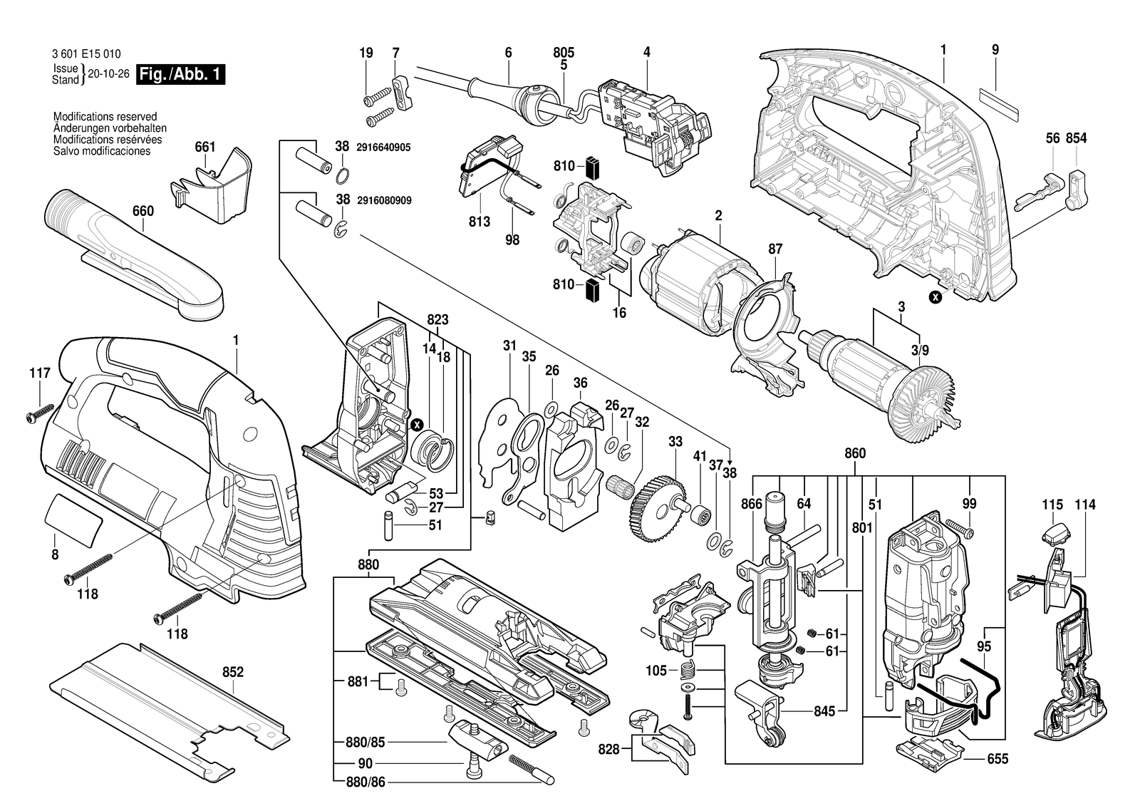 Bosch JS572EL parts diagram, sheet 1