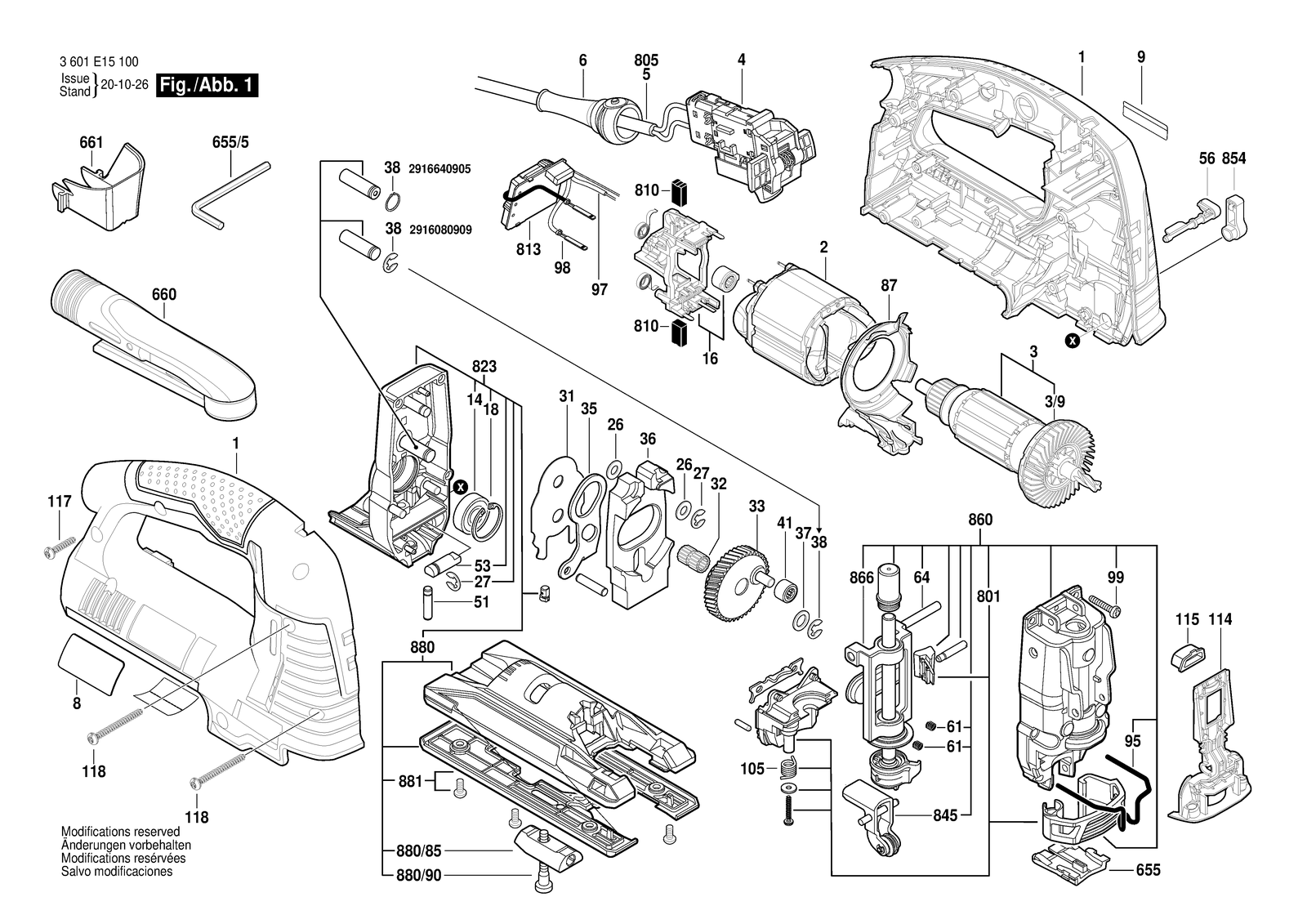Bosch GST 1400 BCE parts diagram, sheet 1