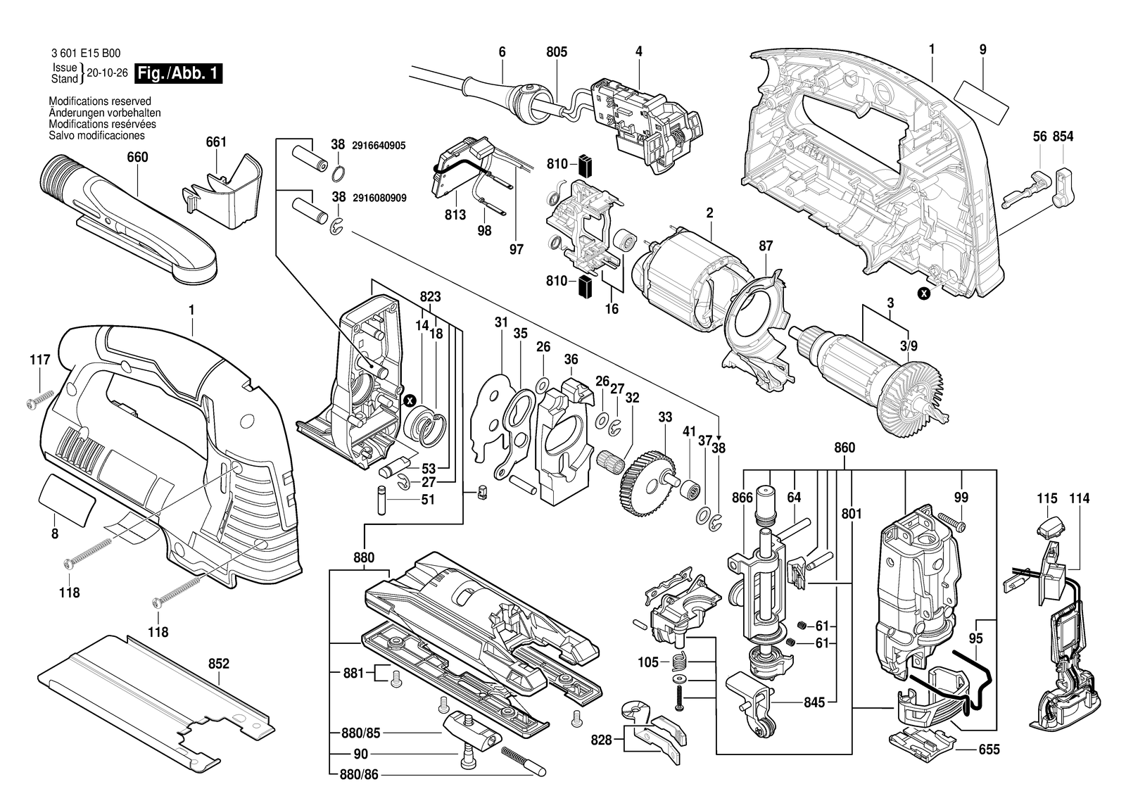 Bosch BJS TH140 parts diagram, sheet 1