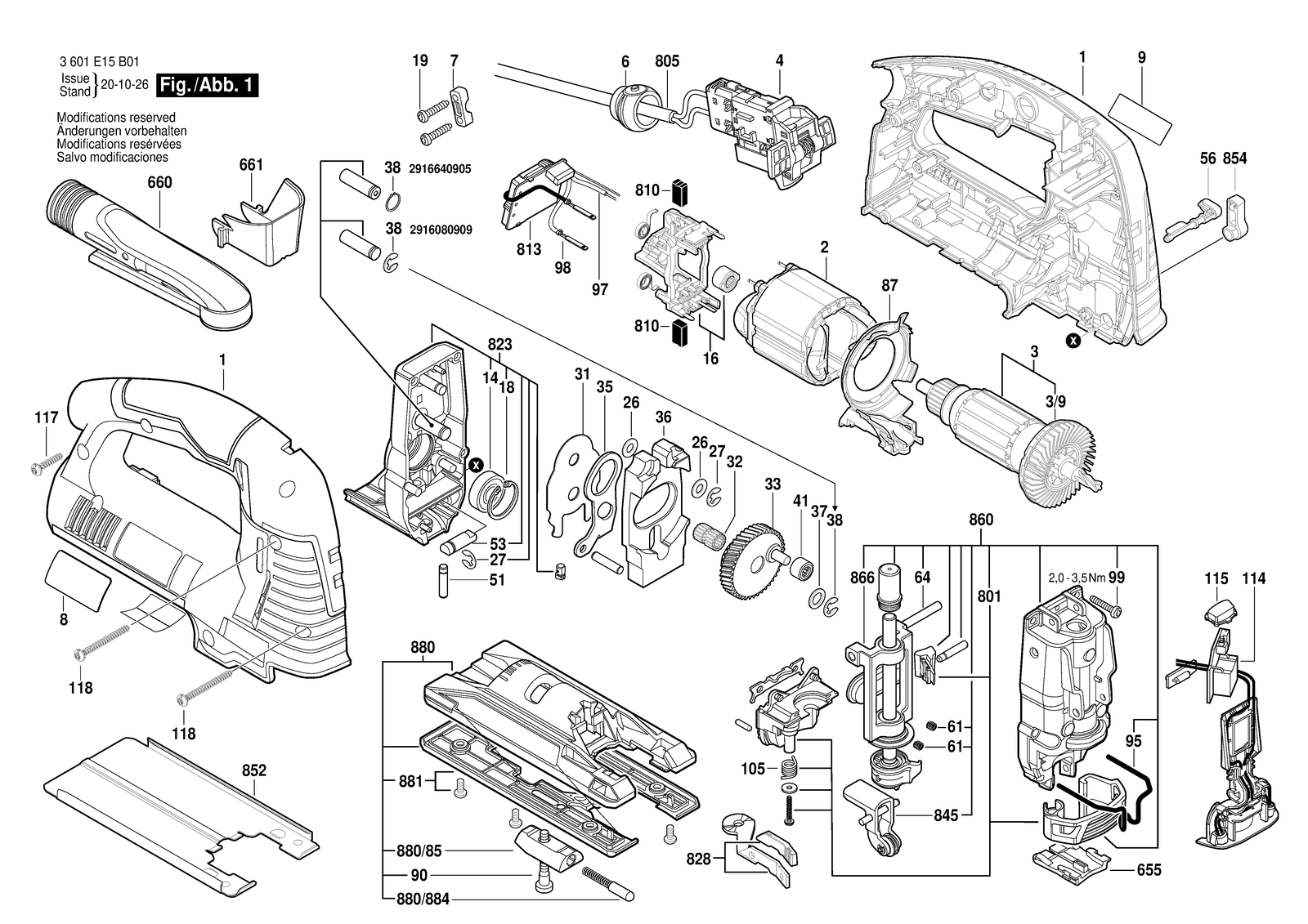 Bosch BJS TH 160 parts diagram, sheet 1