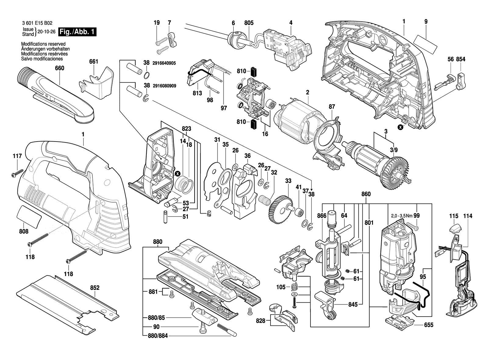 Bosch BJS TH 160 parts diagram, sheet 1