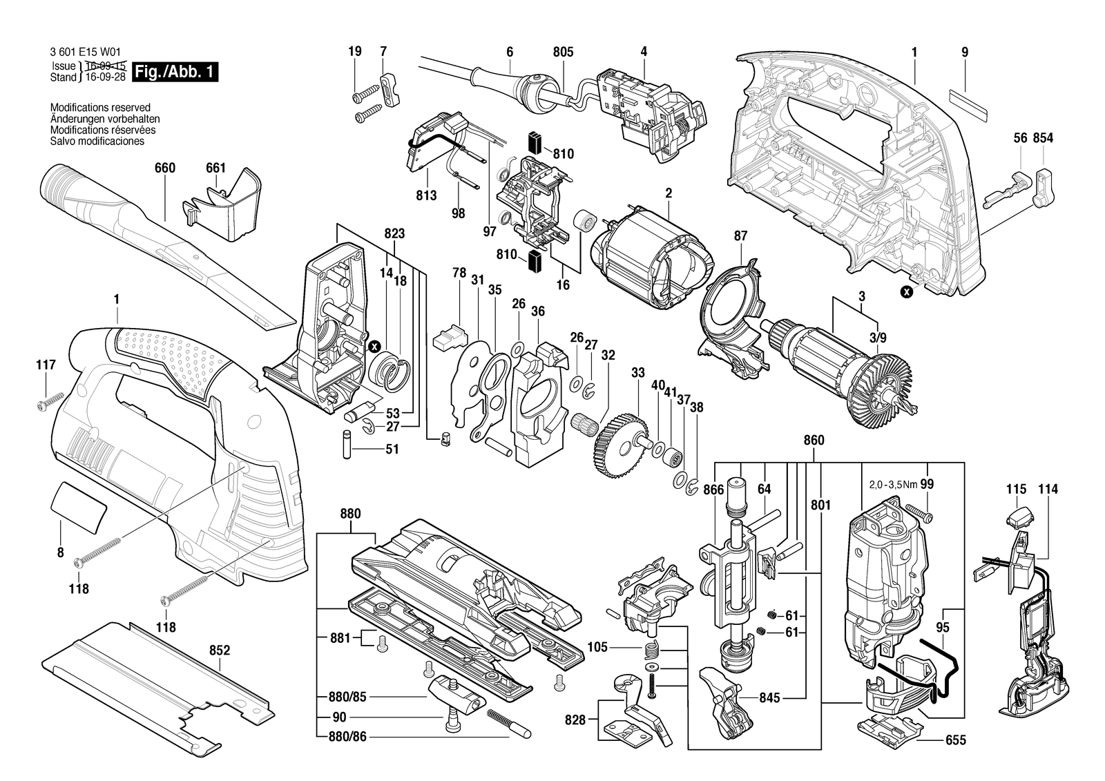 Bosch STP 140 EXACT-B parts diagram, sheet 1