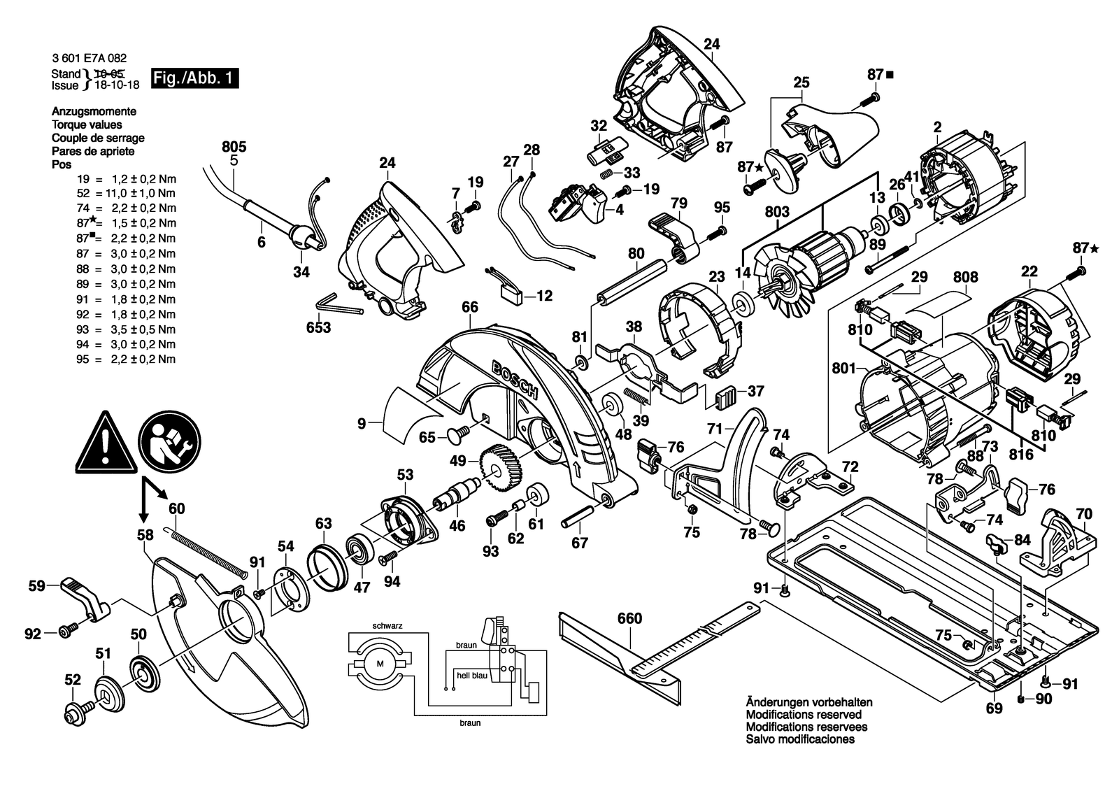 Bosch GKS 235 parts diagram, sheet 1