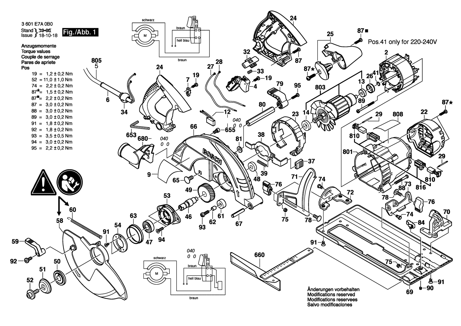 Bosch GKS 235 parts diagram, sheet 1