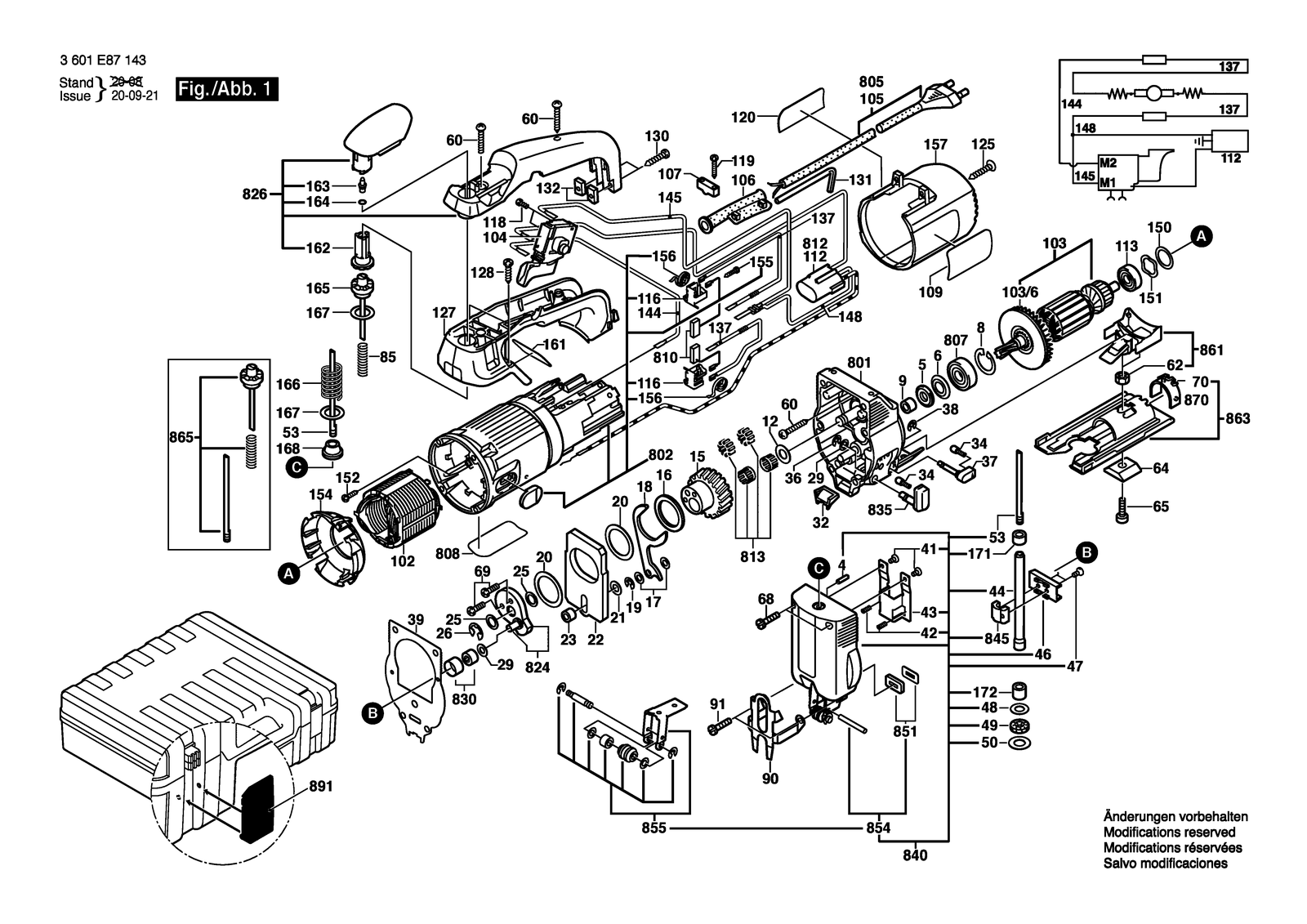 Bosch GST 85 PB parts diagram, sheet 1