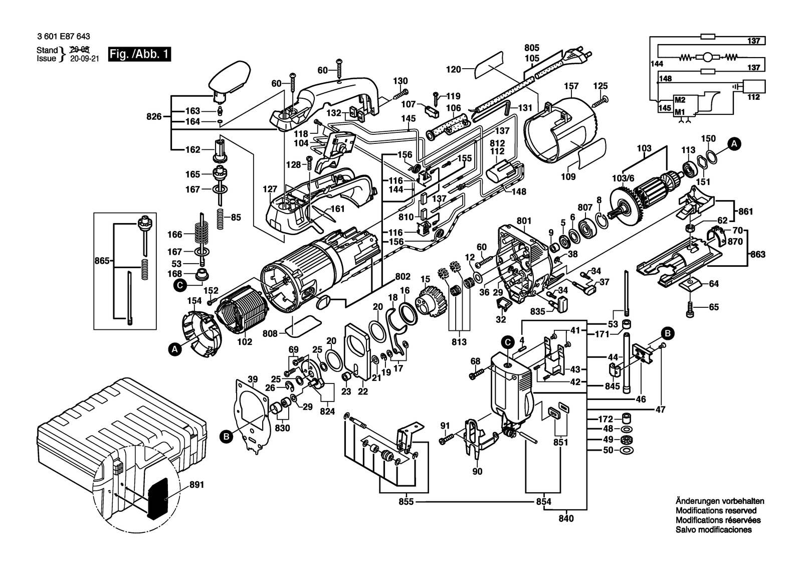 Bosch GST 85 PB parts diagram, sheet 1