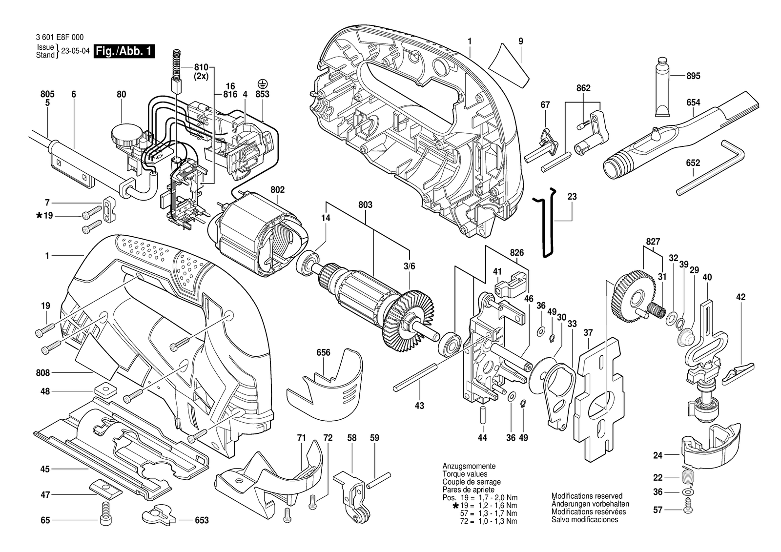 Bosch GST 90 BE parts diagram, sheet 1