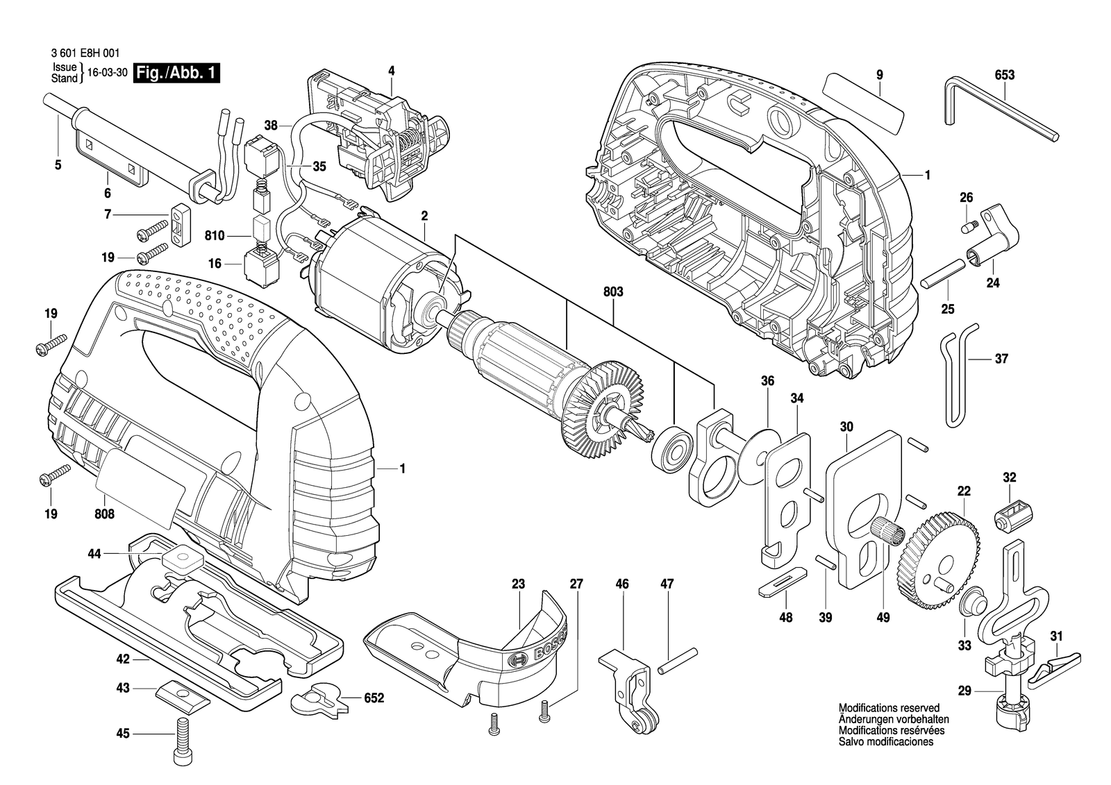 Bosch GST 8000 E parts diagram, sheet 1