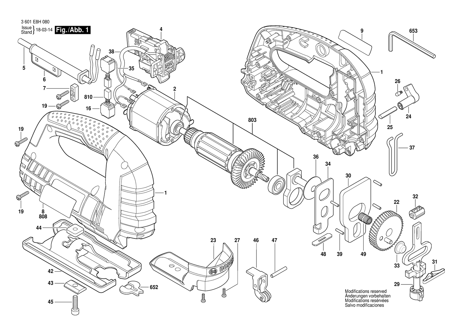Bosch GST 800 parts diagram, sheet 1
