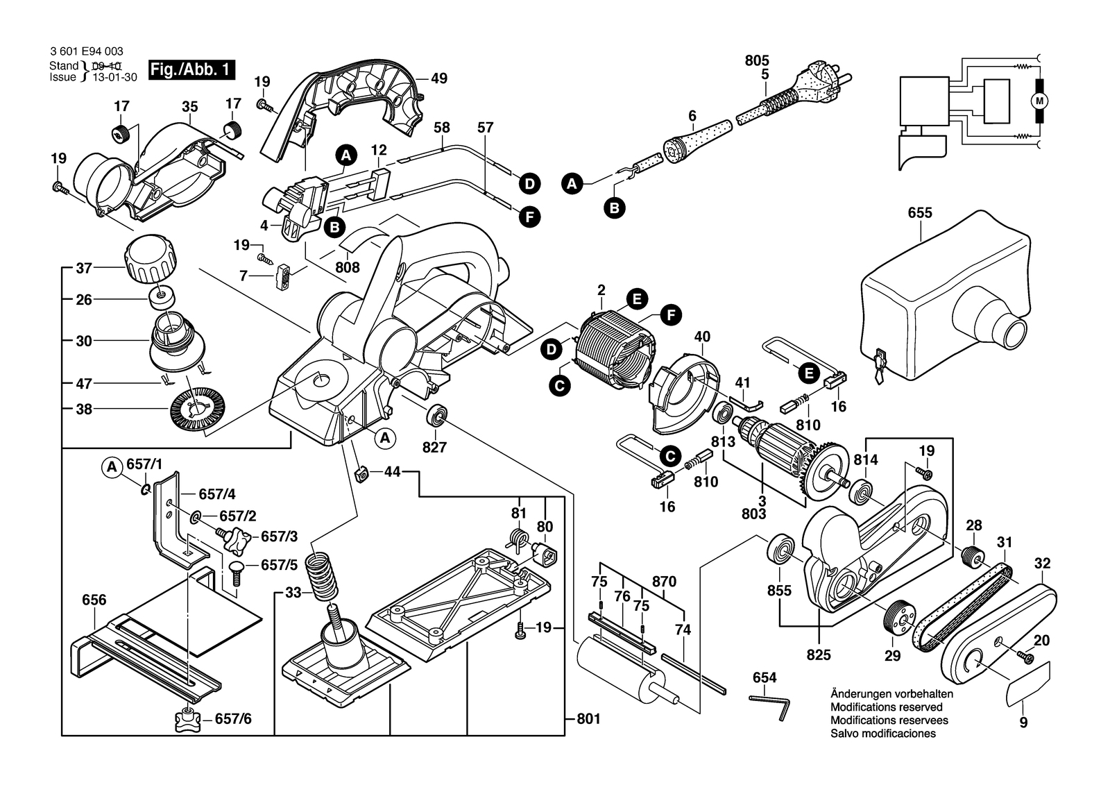Bosch GHO 15-82 parts diagram, sheet 1
