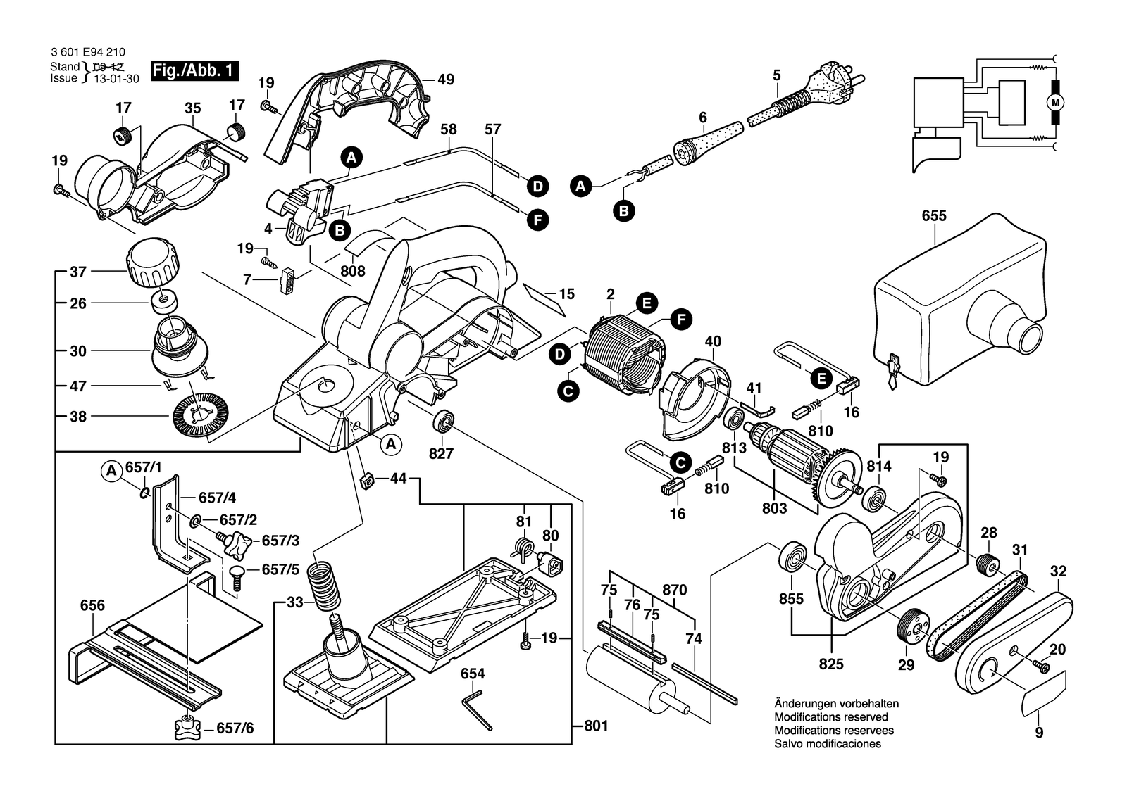 Bosch GHO 15-82 parts diagram, sheet 1