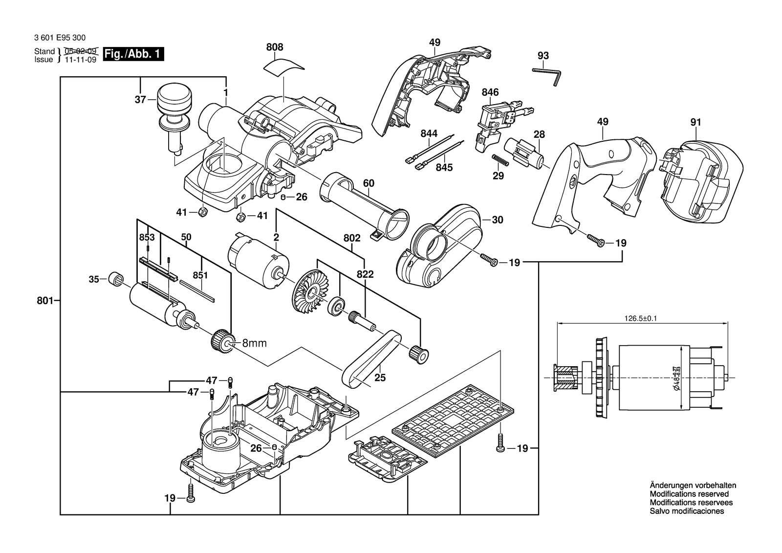 Bosch GHO 18 V parts diagram, sheet 1