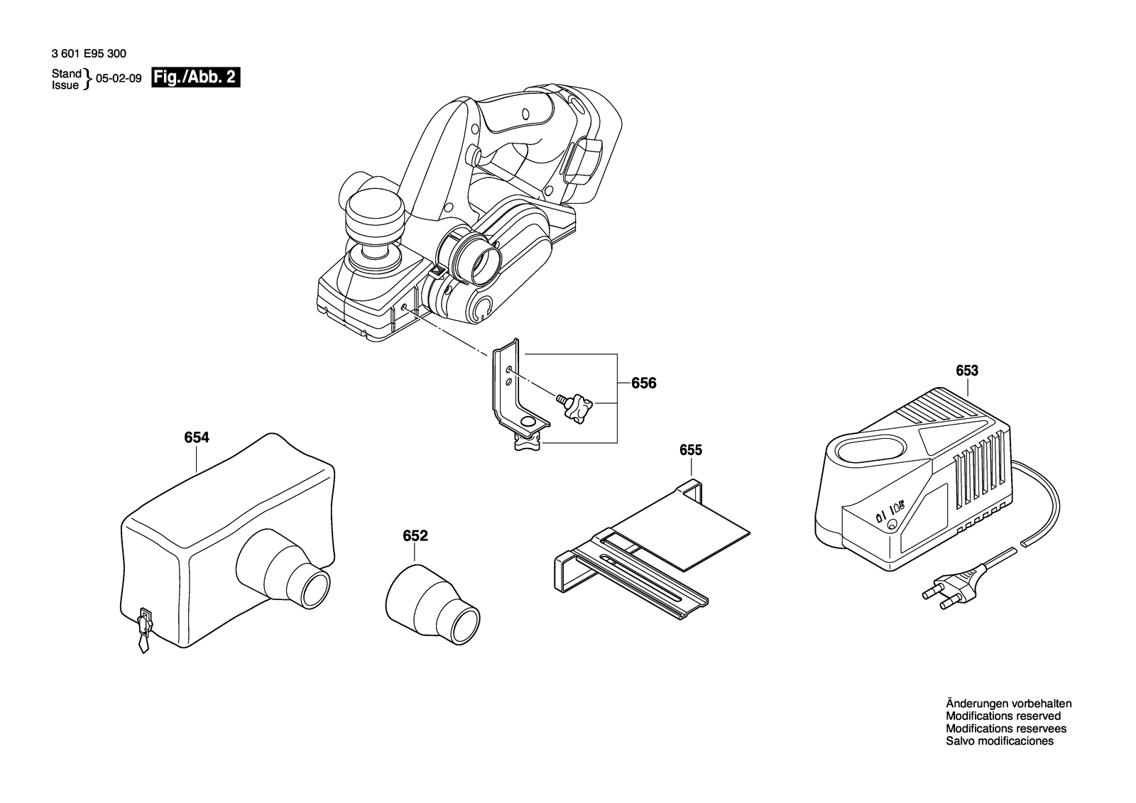 Bosch GHO 18 V parts diagram, sheet 2