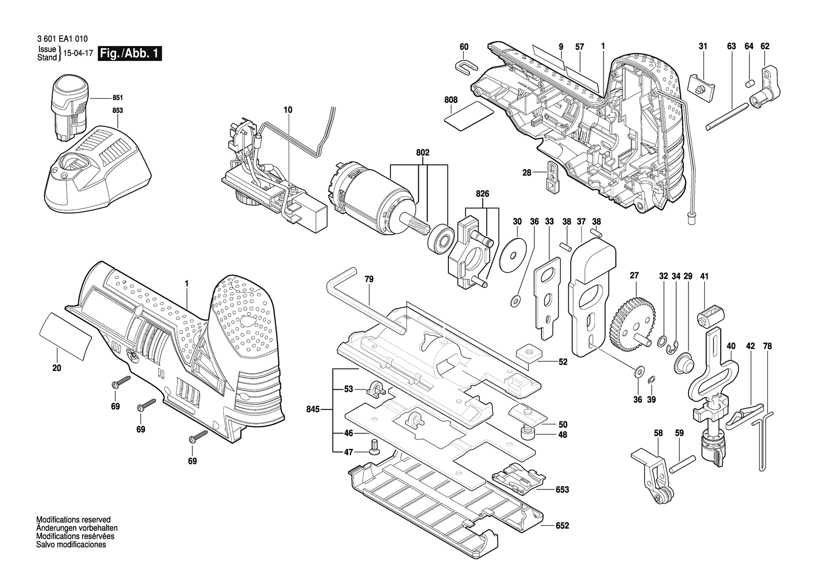 Bosch JS120 parts diagram, sheet 1