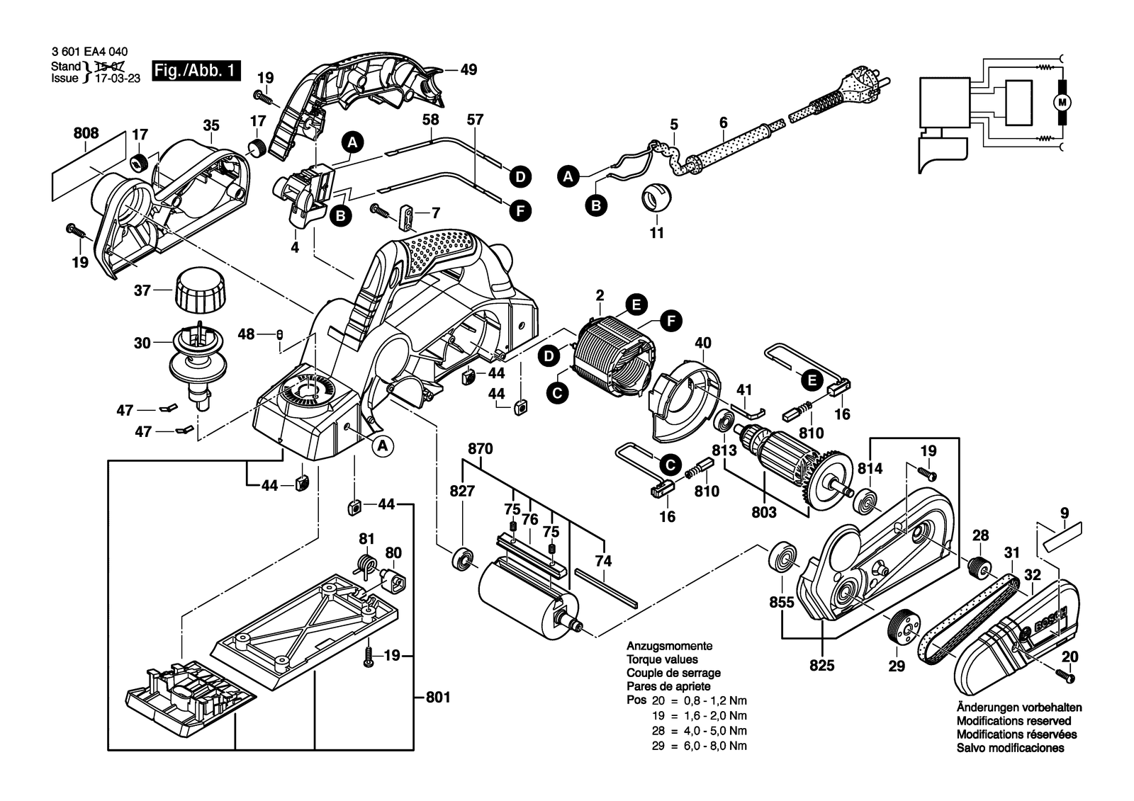 Bosch GHO 16-82 parts diagram, sheet 1