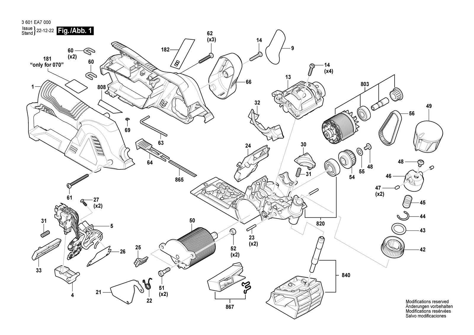 Bosch GHO 12V-20 parts diagram, sheet 1