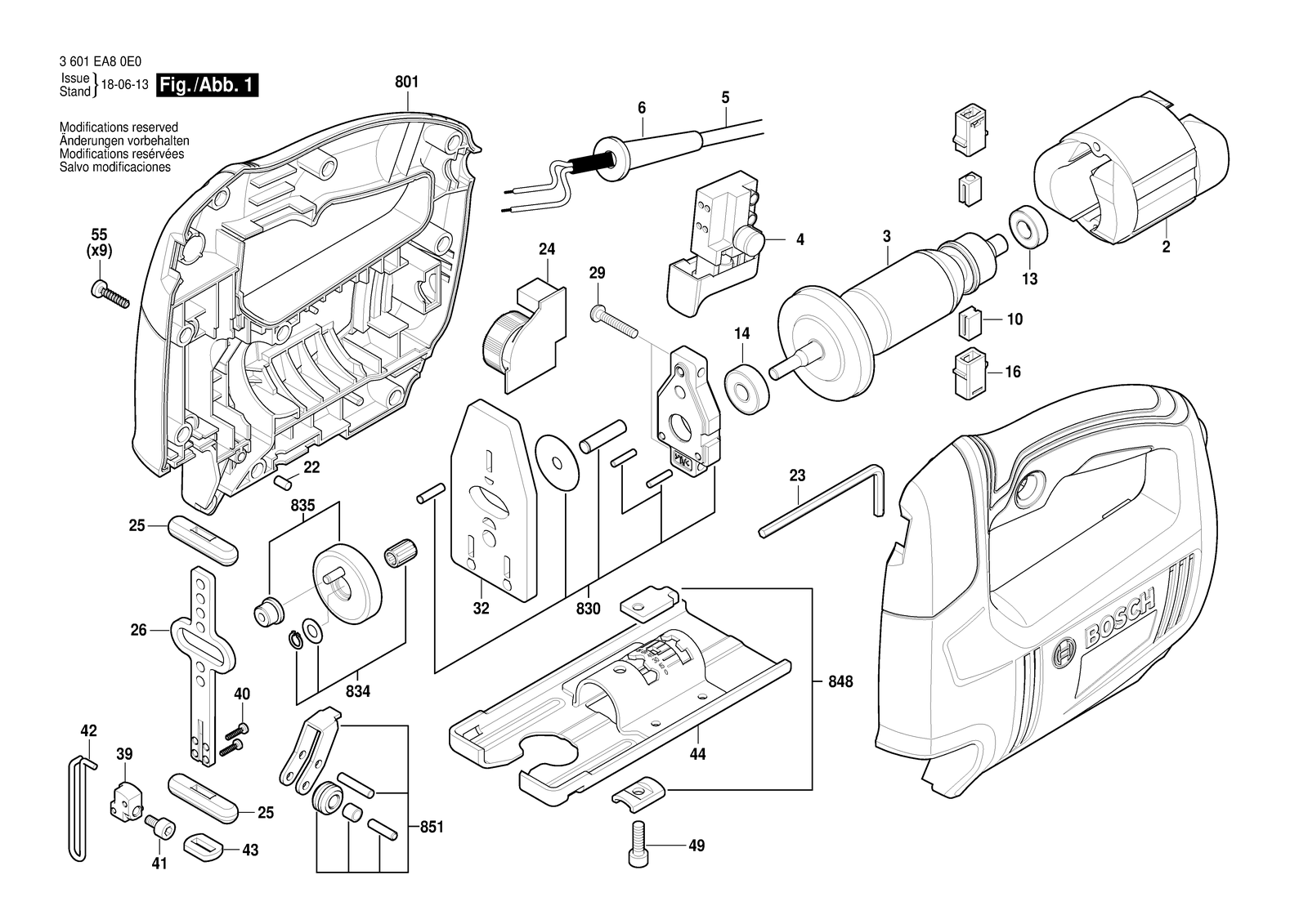 Bosch GST 650 parts diagram, sheet 1
