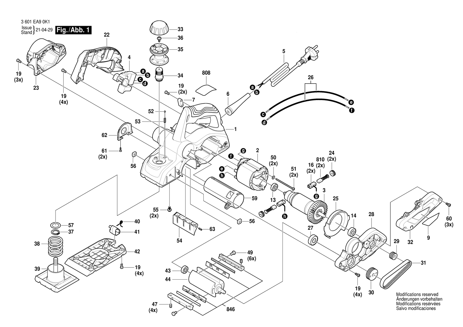 Bosch GHO 700 parts diagram, sheet 1
