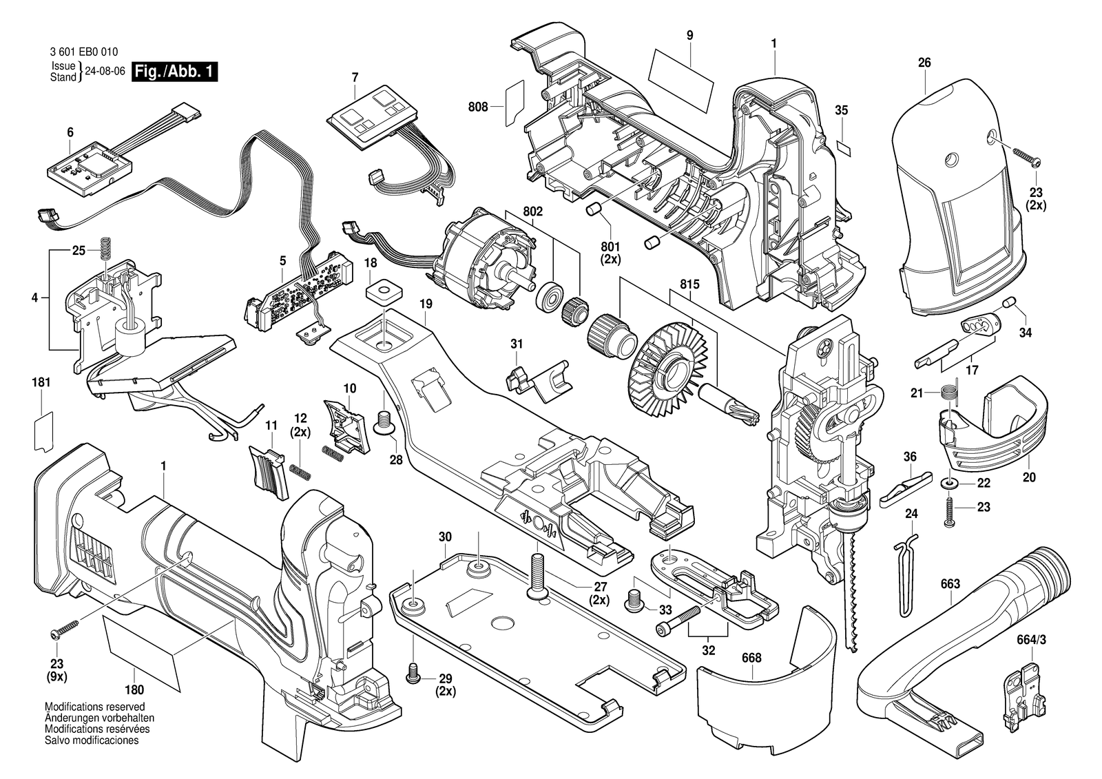 Bosch GST 18V-60 BC parts diagram, sheet 1