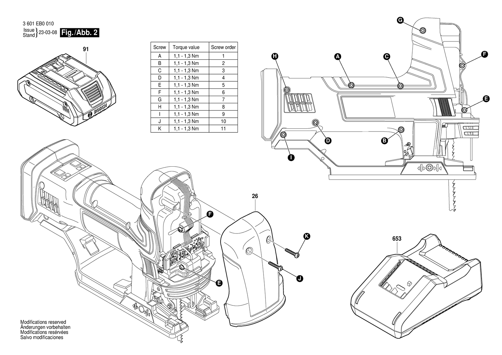 Bosch GST 18V-60 BC parts diagram, sheet 2