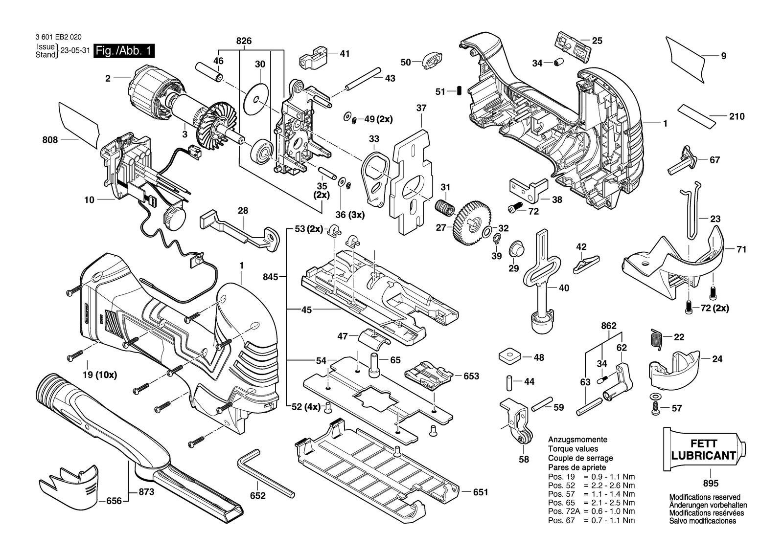 Bosch GST 185-LI parts diagram, sheet 1