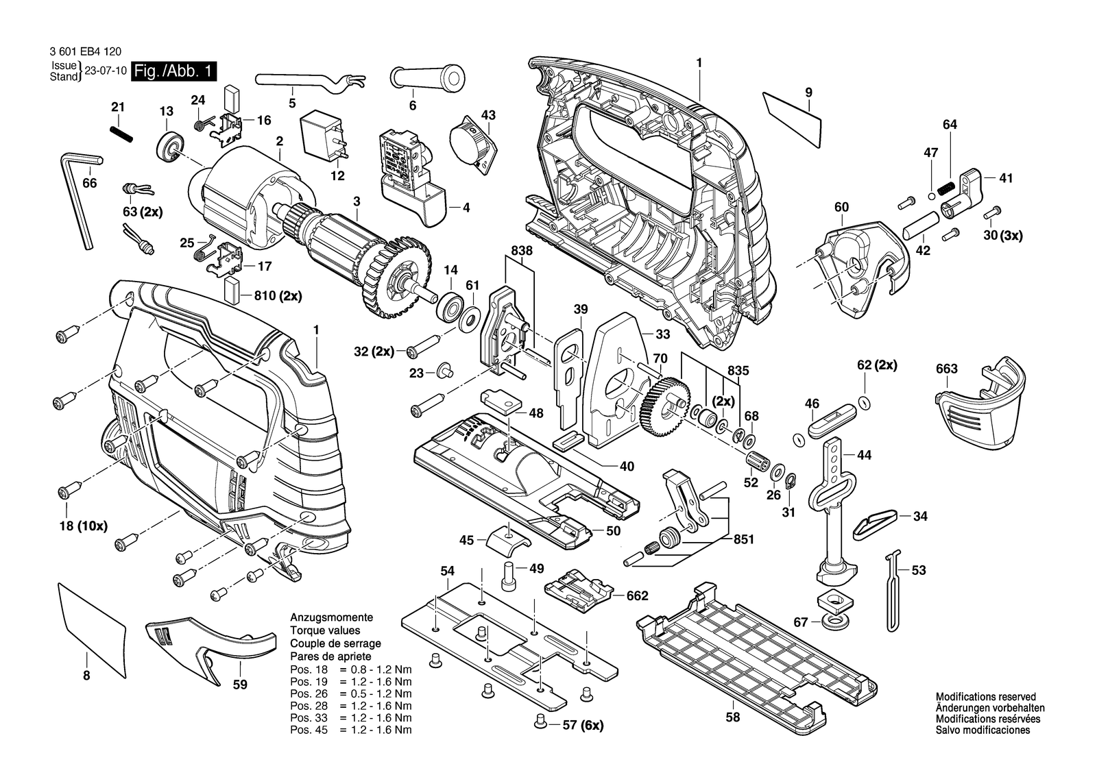 Bosch GST 750 parts diagram, sheet 1
