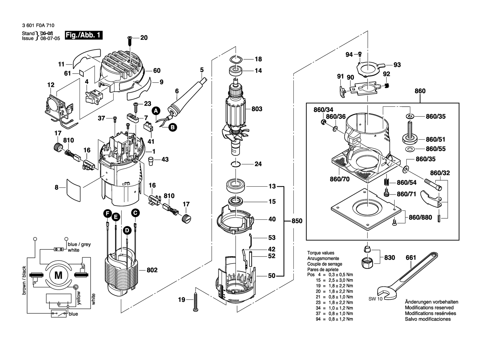 Bosch PR 20 EVS parts diagram, sheet 1