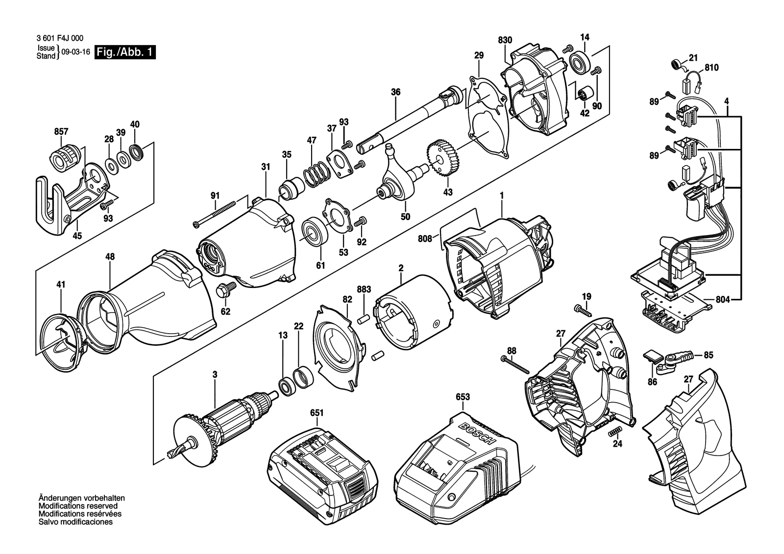 Bosch GSA 18 V-LI parts diagram, sheet 1