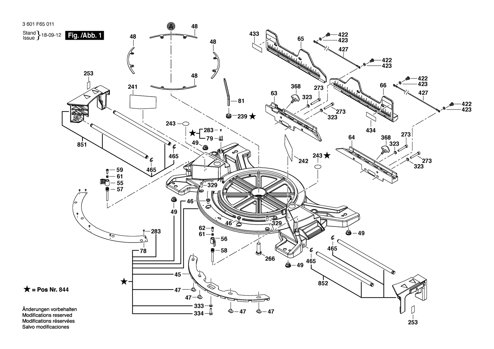 Bosch GCM 12 SD parts diagram, sheet 1