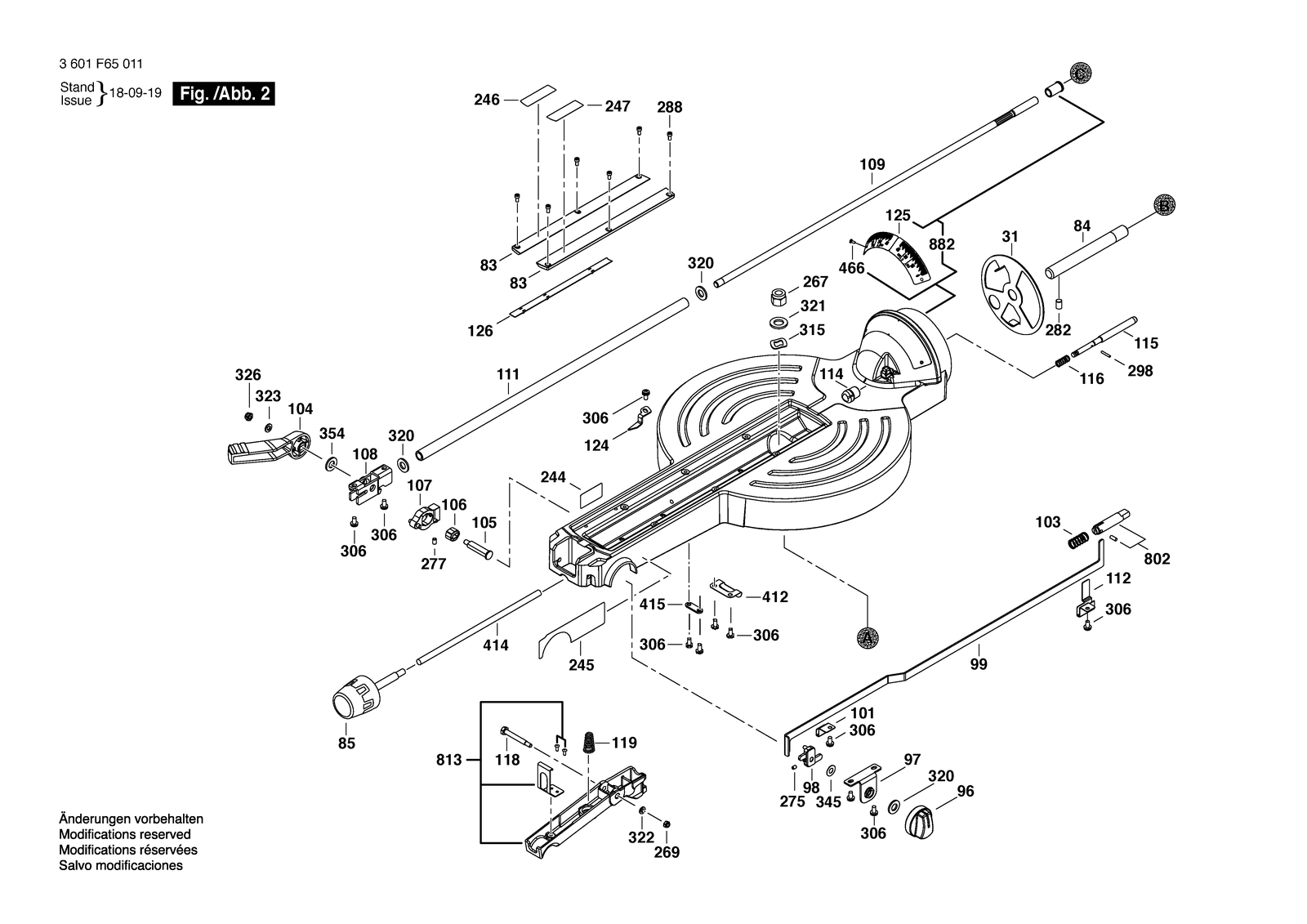 Bosch GCM 12 SD parts diagram, sheet 2