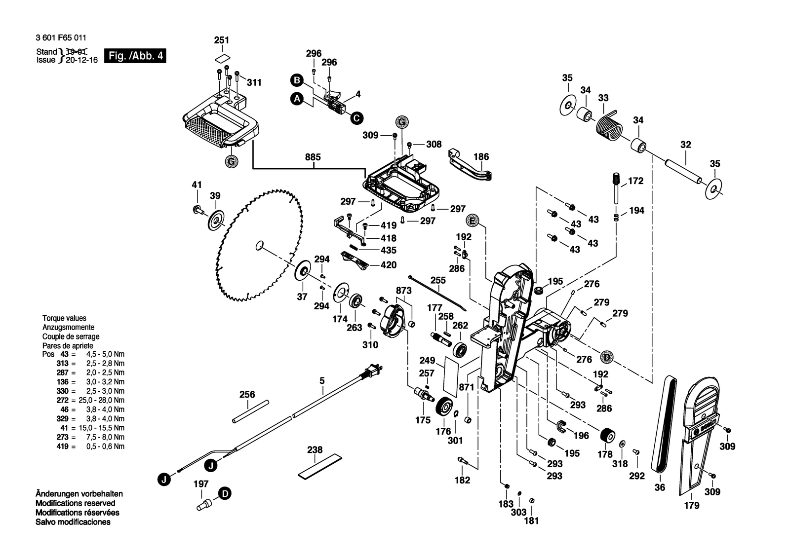 Bosch GCM 12 SD parts diagram, sheet 4