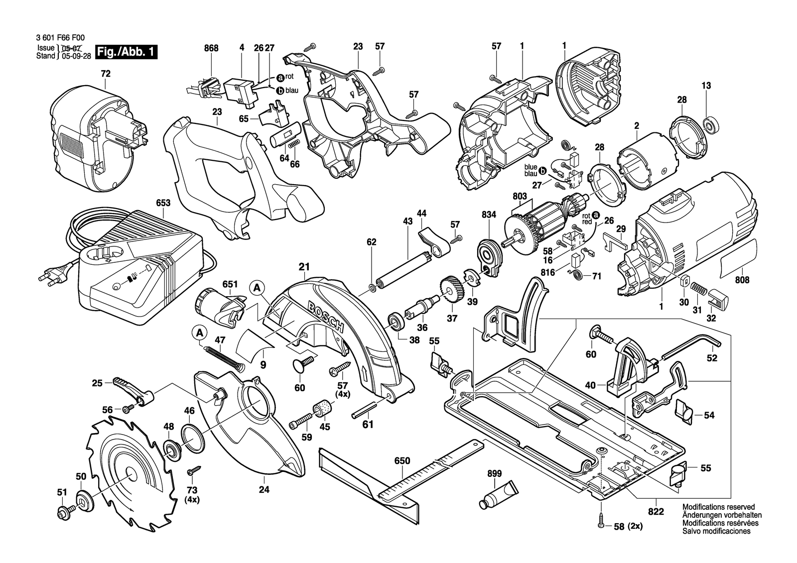 Bosch GKS 18 V parts diagram, sheet 1