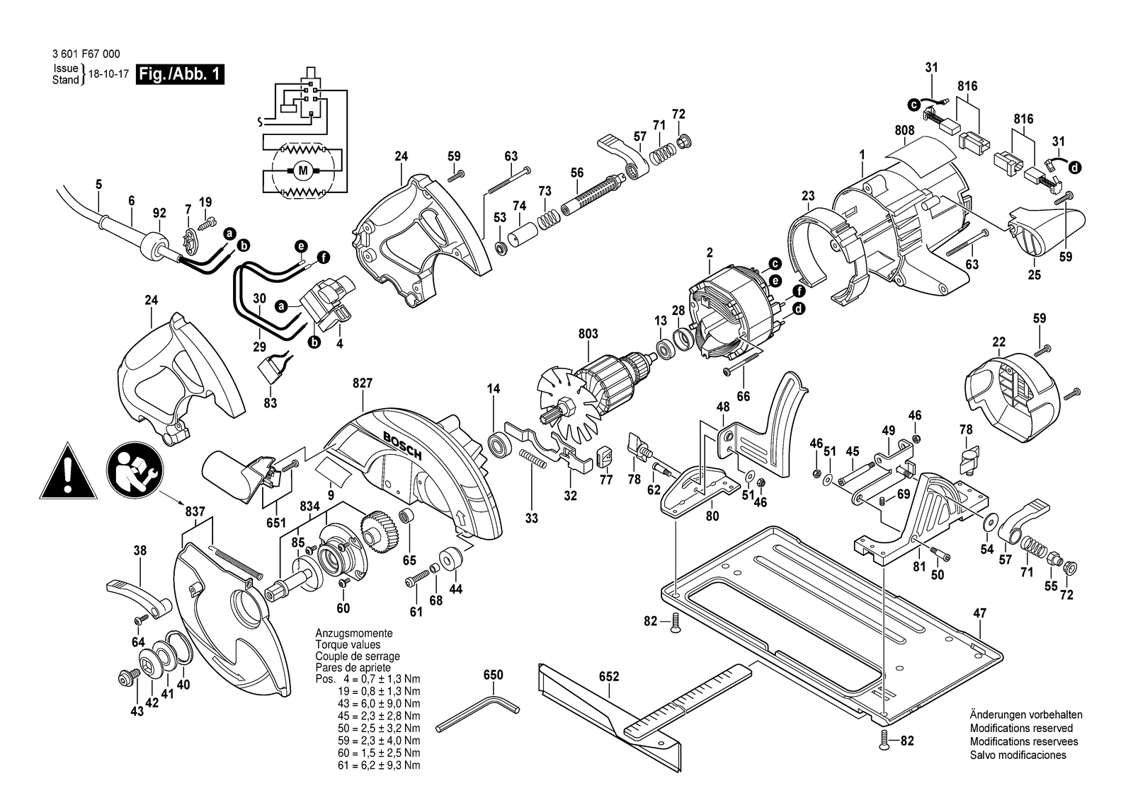 Bosch GKS 65 parts diagram, sheet 1
