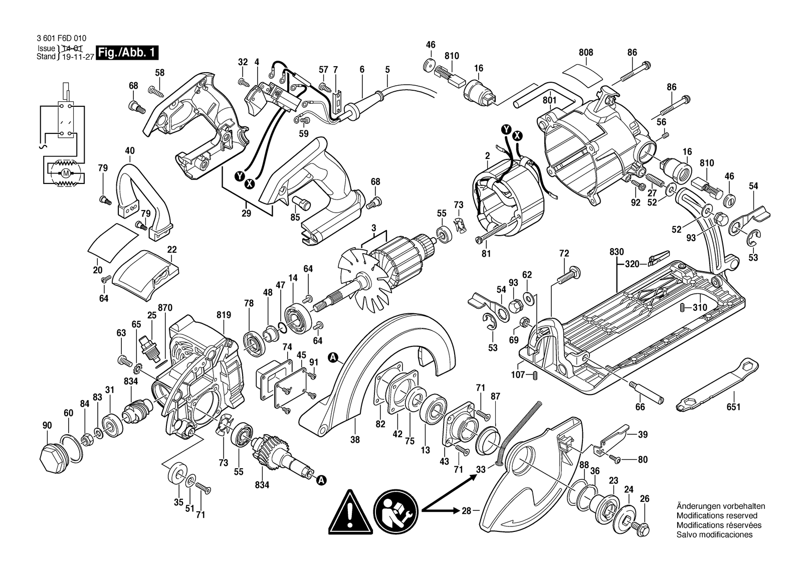 Bosch CSW41 parts diagram, sheet 1