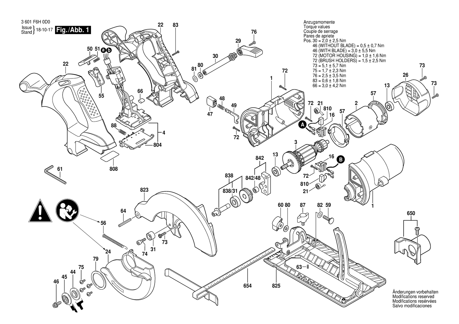Bosch GKS 18 V-LI parts diagram, sheet 1
