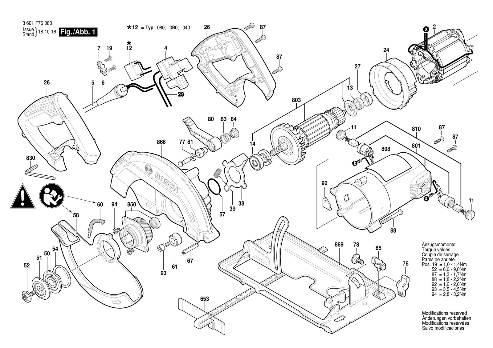 Bosch GKS 7000 parts diagram, sheet 1