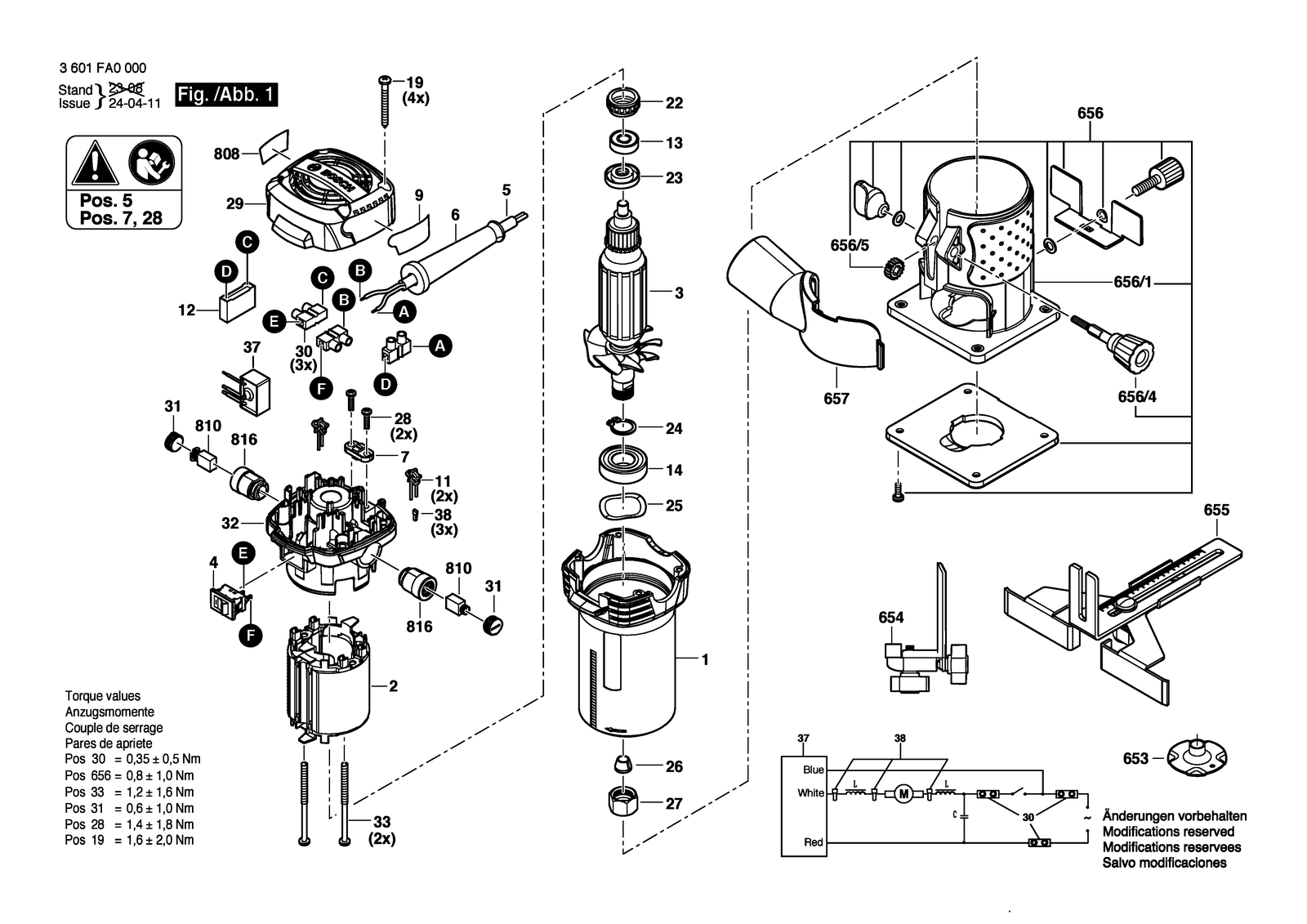 Bosch GLF 55-6 parts diagram, sheet 1