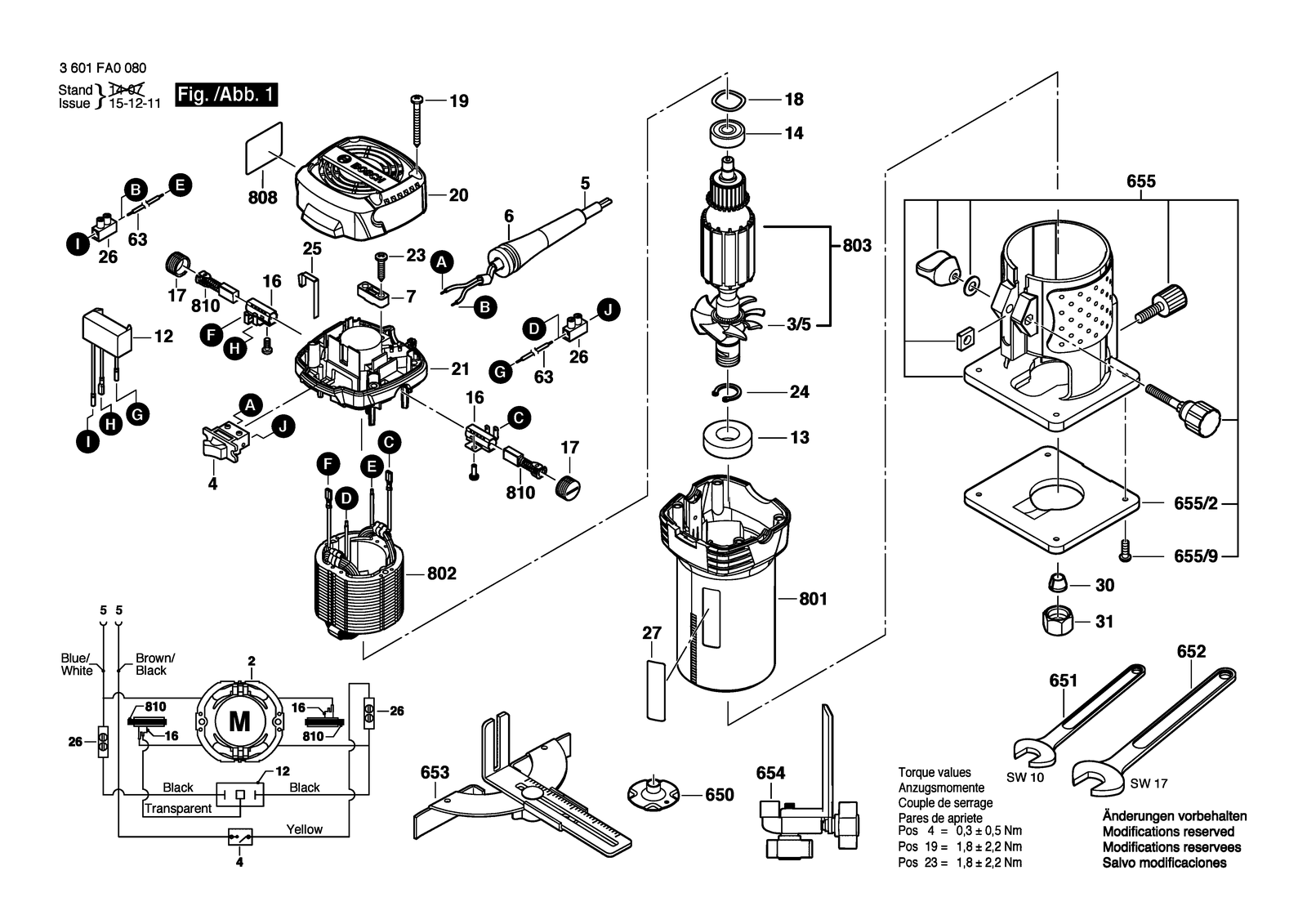 Bosch GMR 550 parts diagram, sheet 1