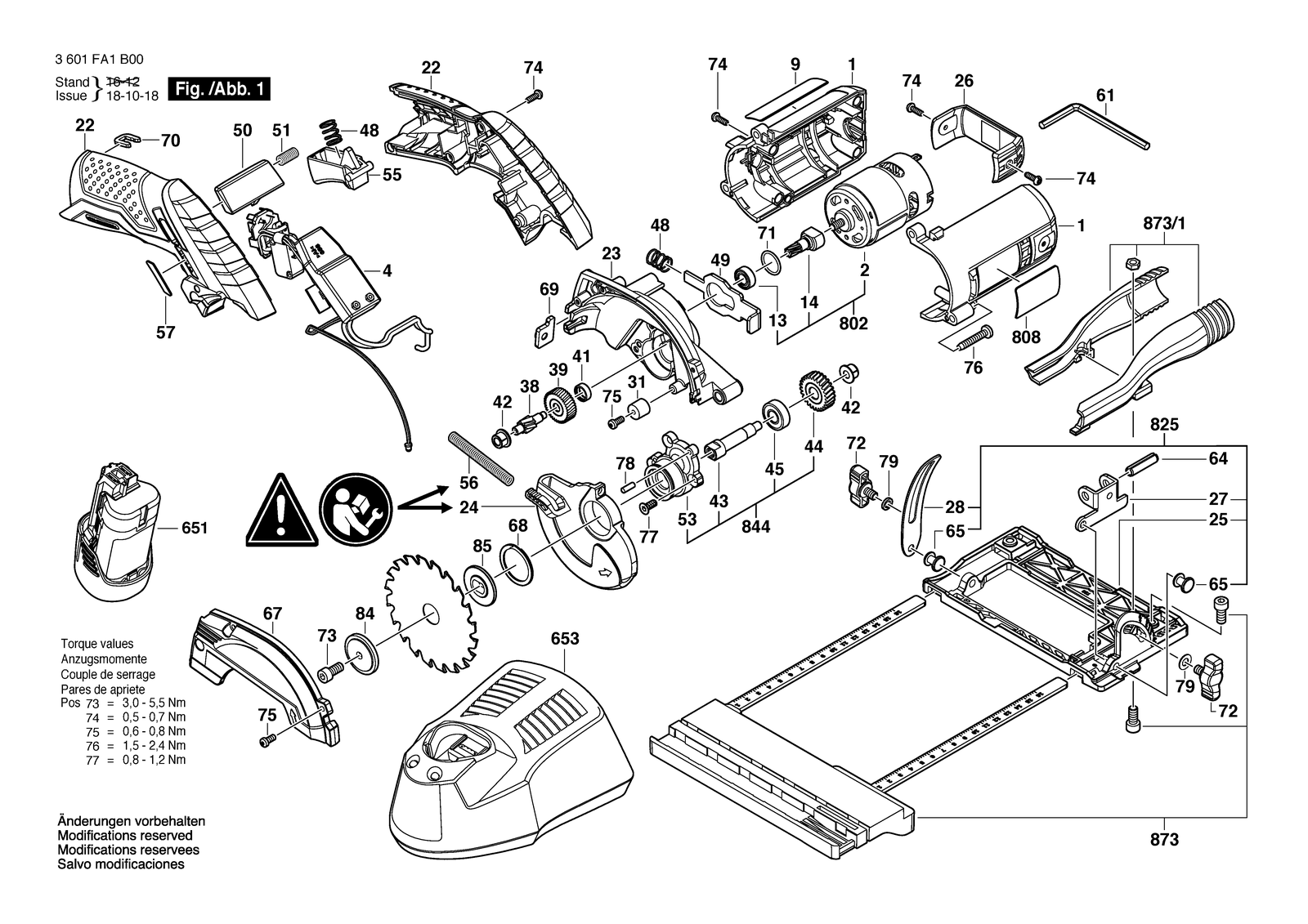 Bosch BACCS 10,8 V-LI parts diagram, sheet 1