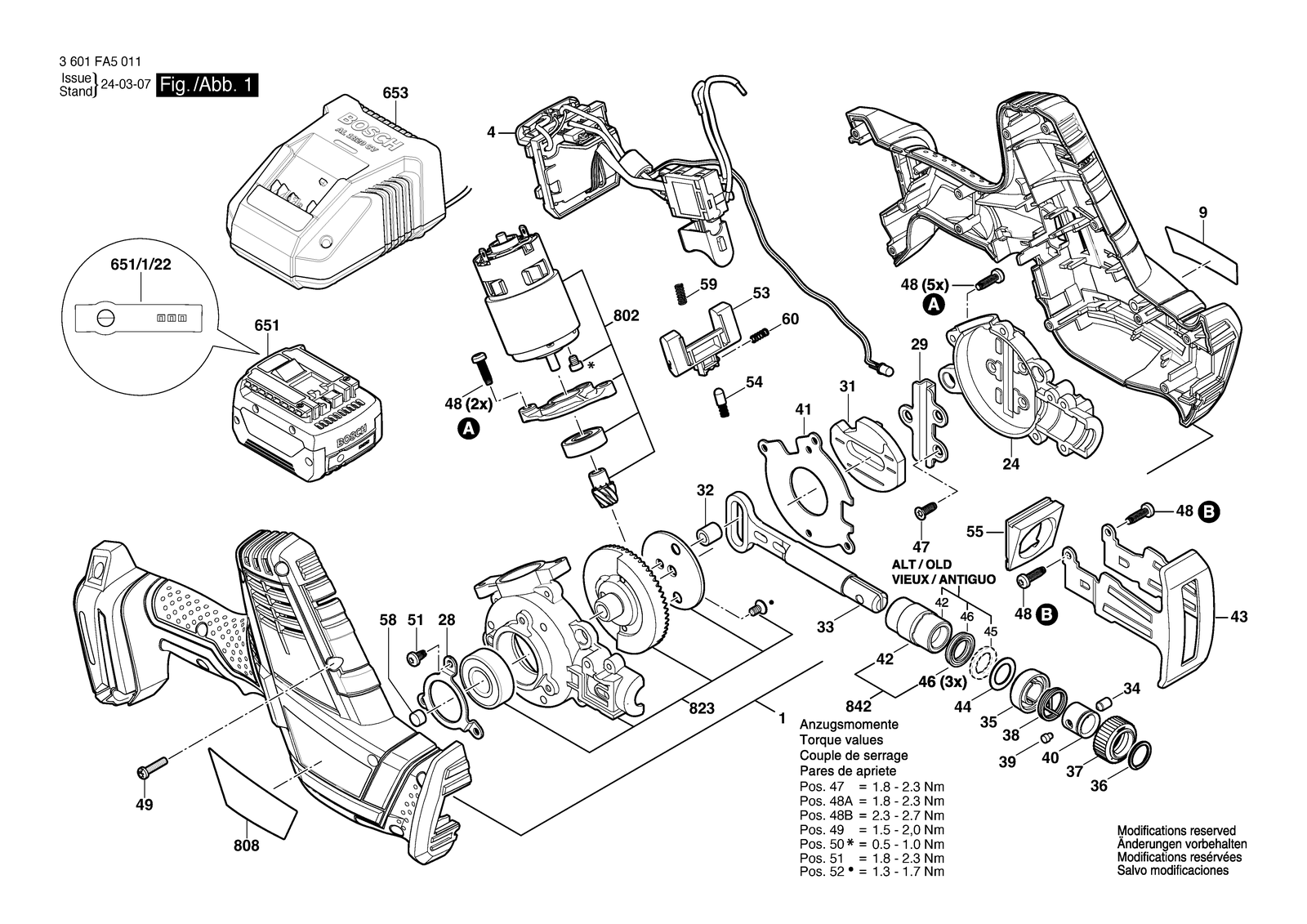 Bosch GSA 18-083N parts diagram, sheet 1