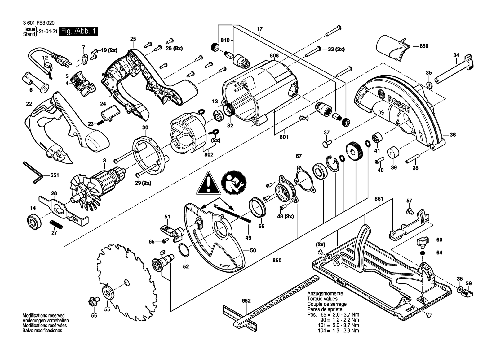 Bosch GKS 14-64 parts diagram, sheet 1