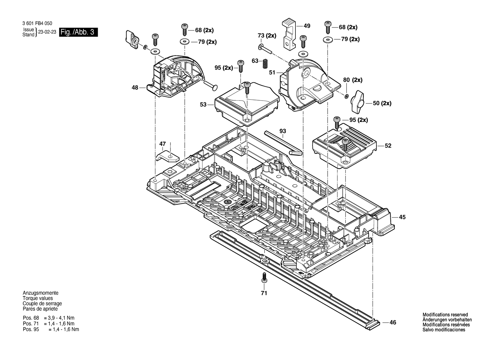 Bosch GKT 18V-52 GC parts diagram, sheet 3