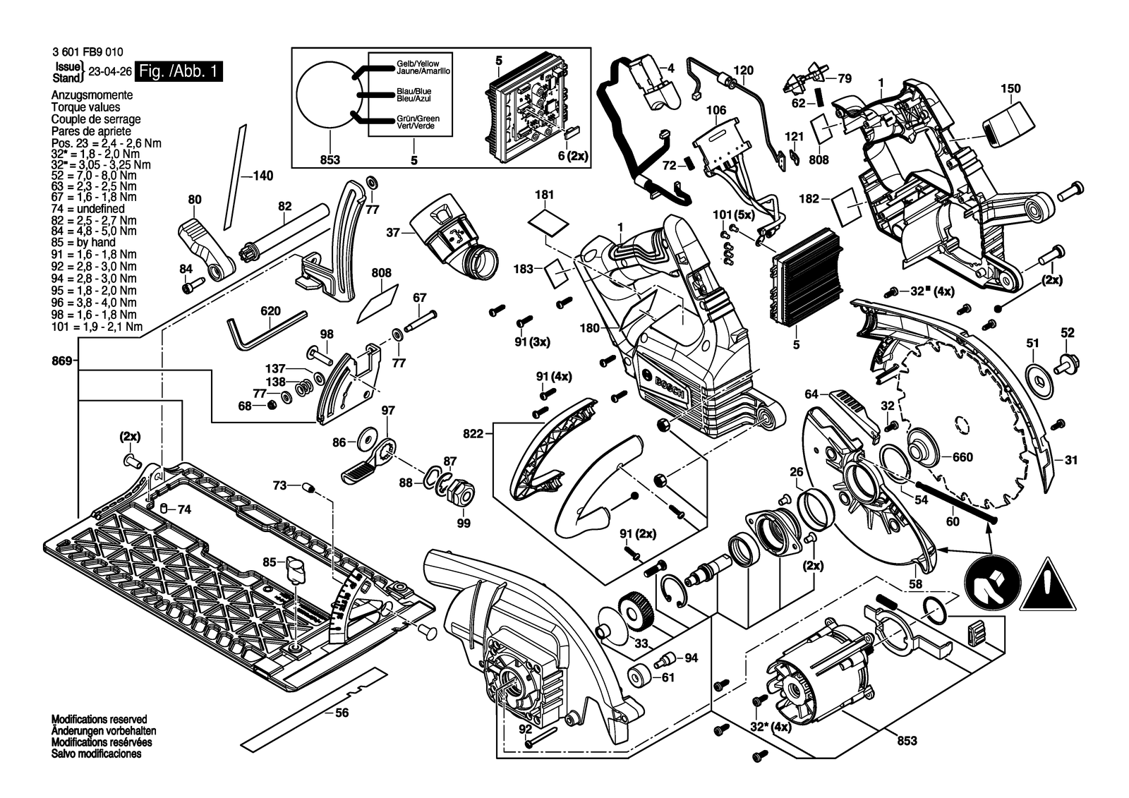 Bosch GKS 18V-26 L parts diagram, sheet 1