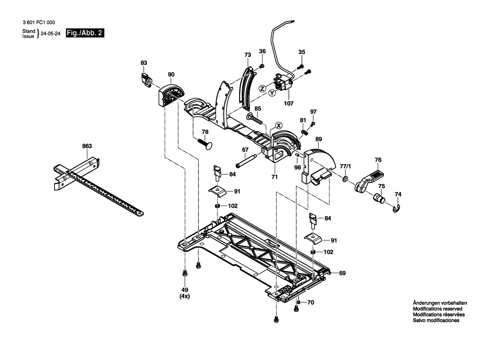 Bosch GKS 18V-57-2 GX parts diagram, sheet 2