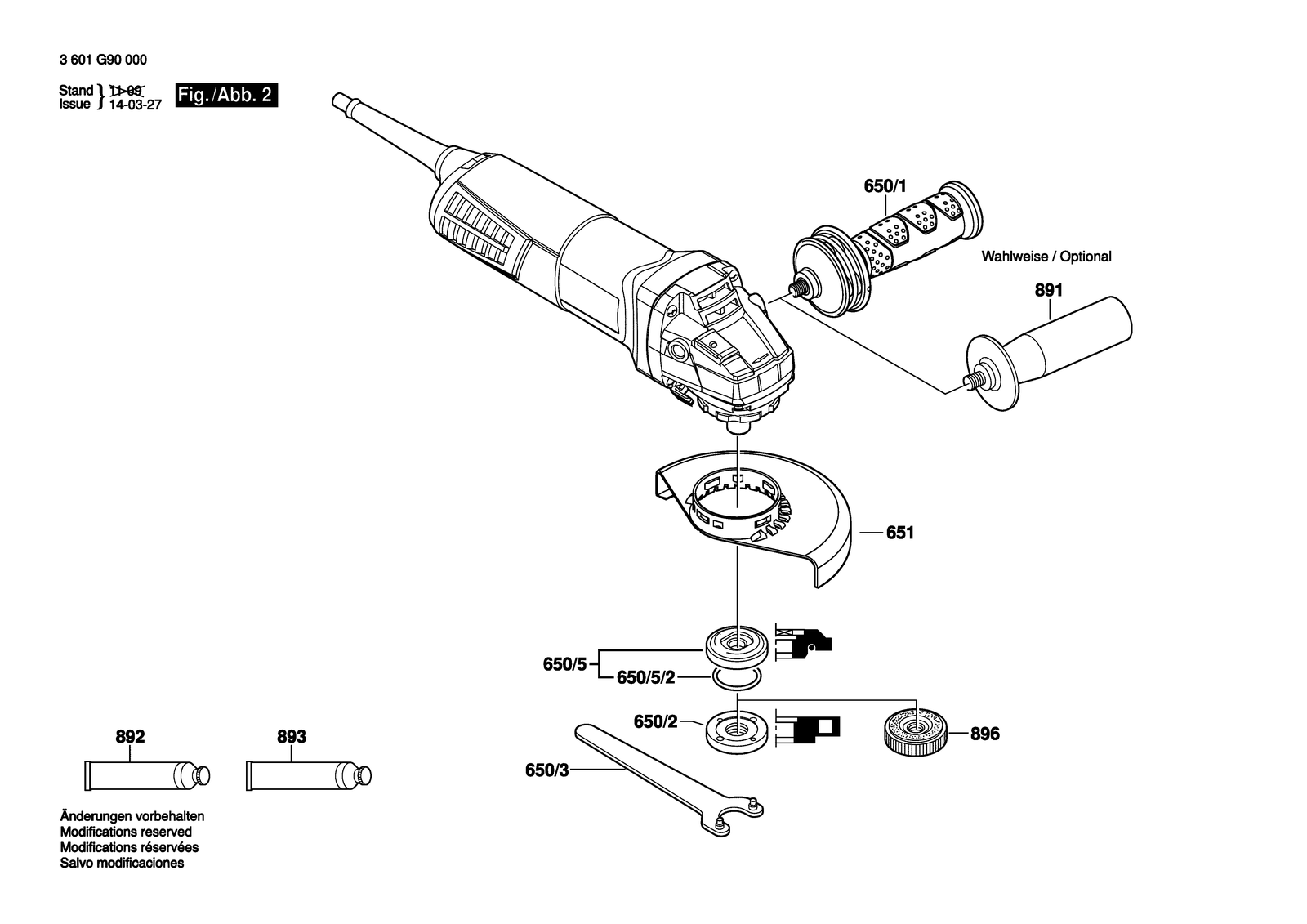 Bosch GWS 9-125 parts diagram, sheet 2