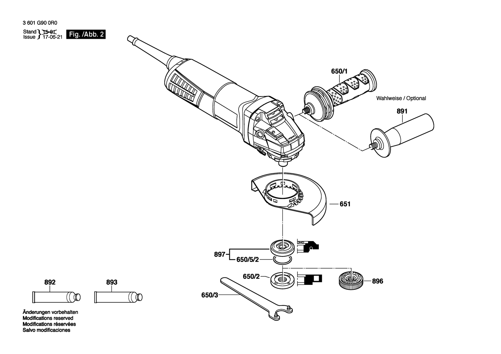 Bosch GWS 9-125 parts diagram, sheet 2