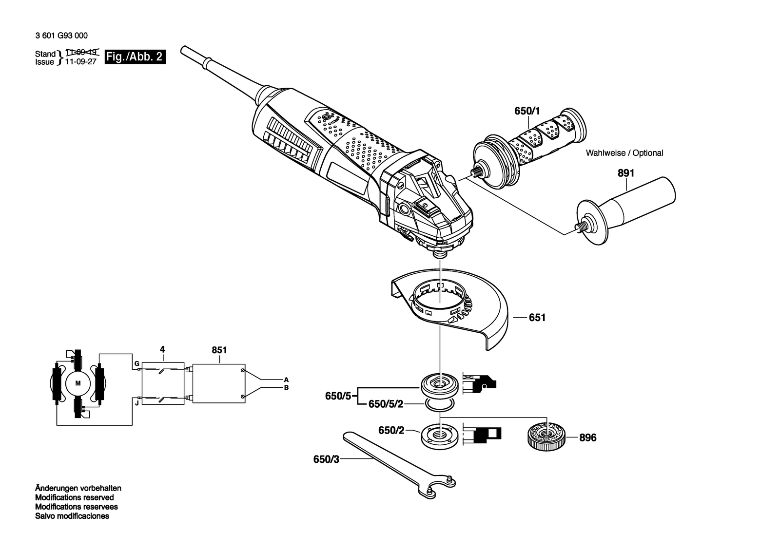 Bosch GWS 12- 25 parts diagram, sheet 2