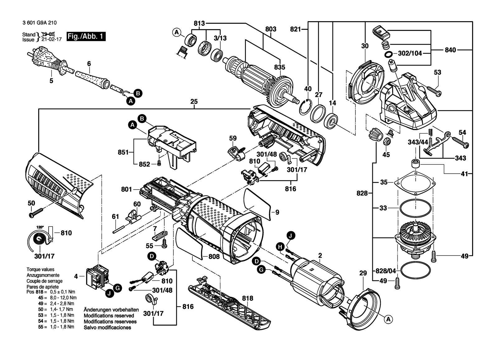 Bosch AGP40-11PD parts diagram, sheet 1