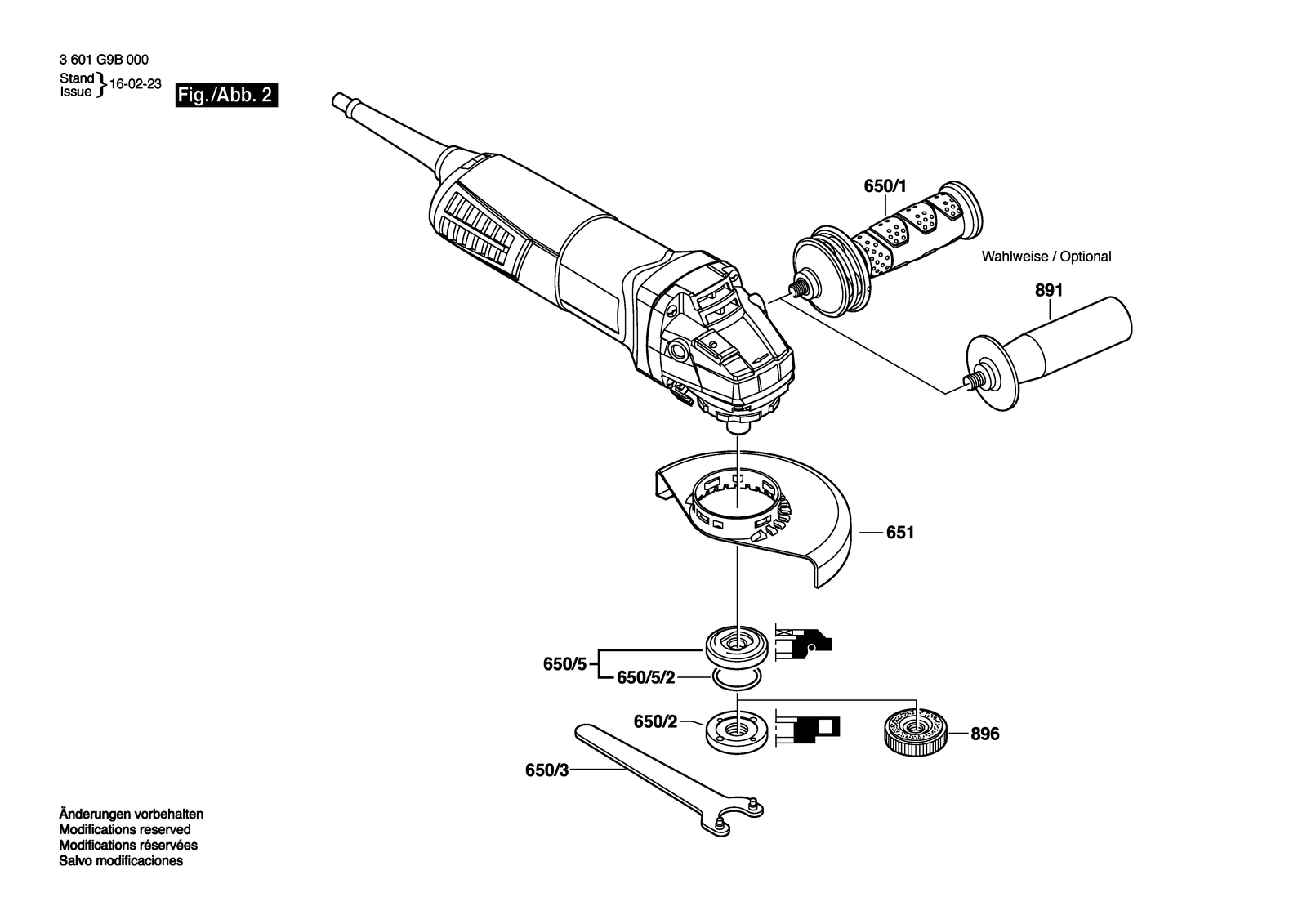 Bosch GWS 11-125 parts diagram, sheet 2